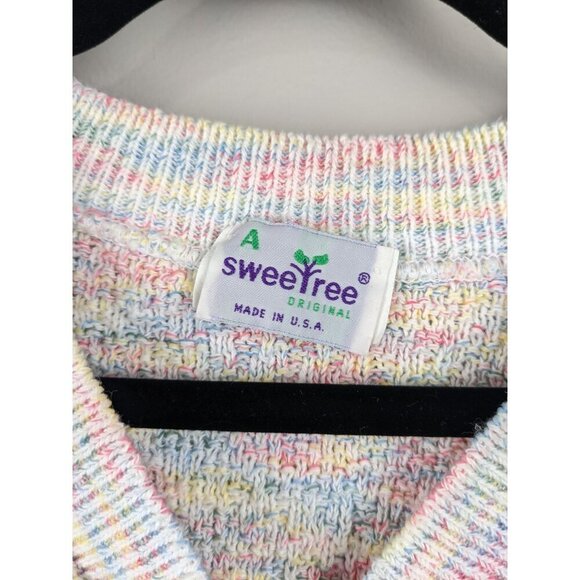 Multicolor Knit Short Sleeve Sweater With Button Detail 1X 90% Cotton 10% Polyes - Picture 3 of 8